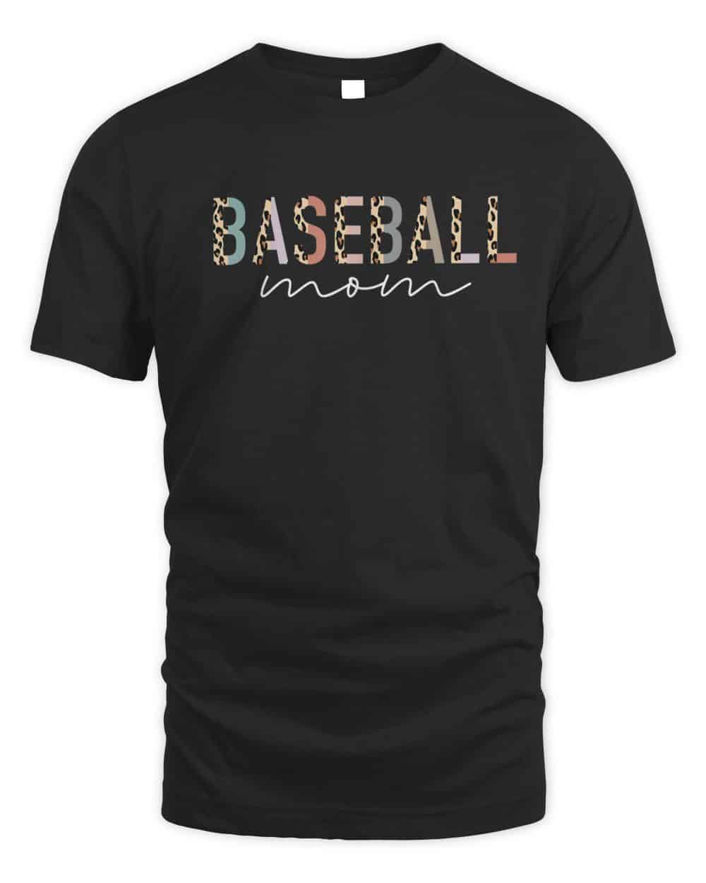 Baseball Mom Gifts Leopard Print Baseball Mama Mother's Day T-Shirt