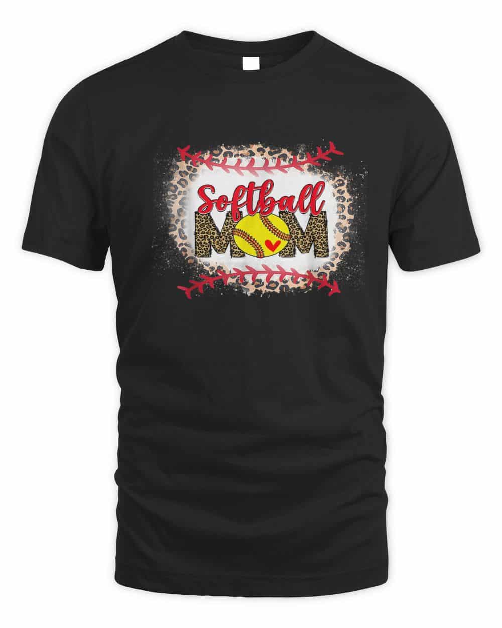 Baseball Mom Leopard Funny Softball Mom Mother's Day 2023 T-Shirt (1)