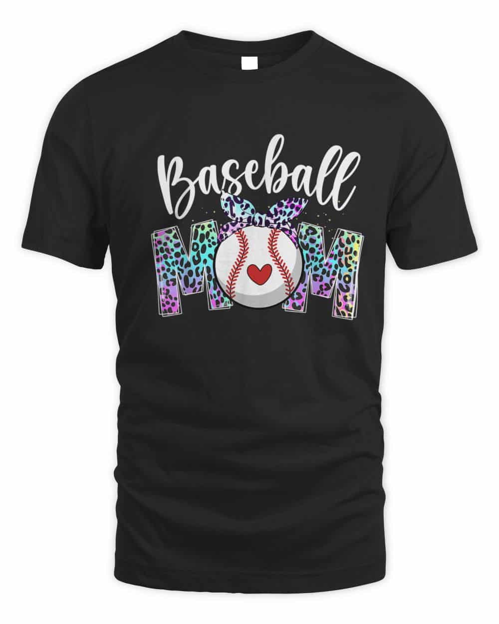 Baseball Mom Leopard Funny Softball Mom Mother's Day 2023 T-Shirt