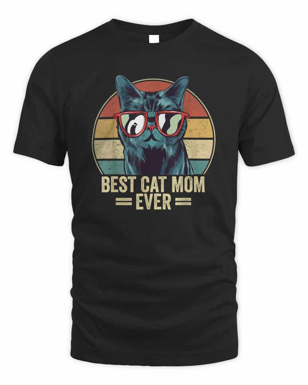 Best Cat Mom Ever Retro Vintage Cat Mothers Day 2023 T-Shirt