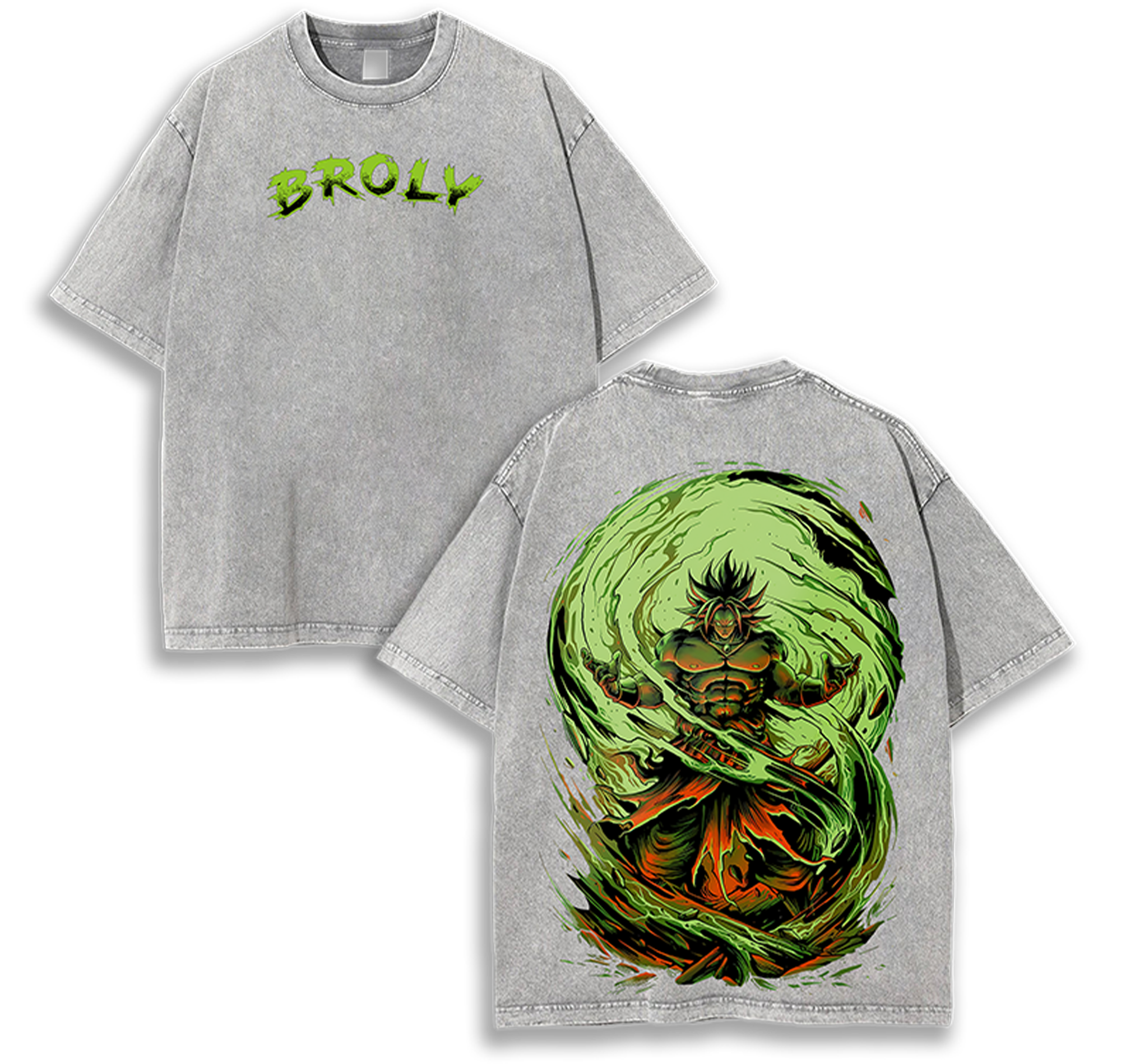 BROLY - Dragon Ball Anime Vintage Washed Tee Manga Streetwear Oversized Shirt