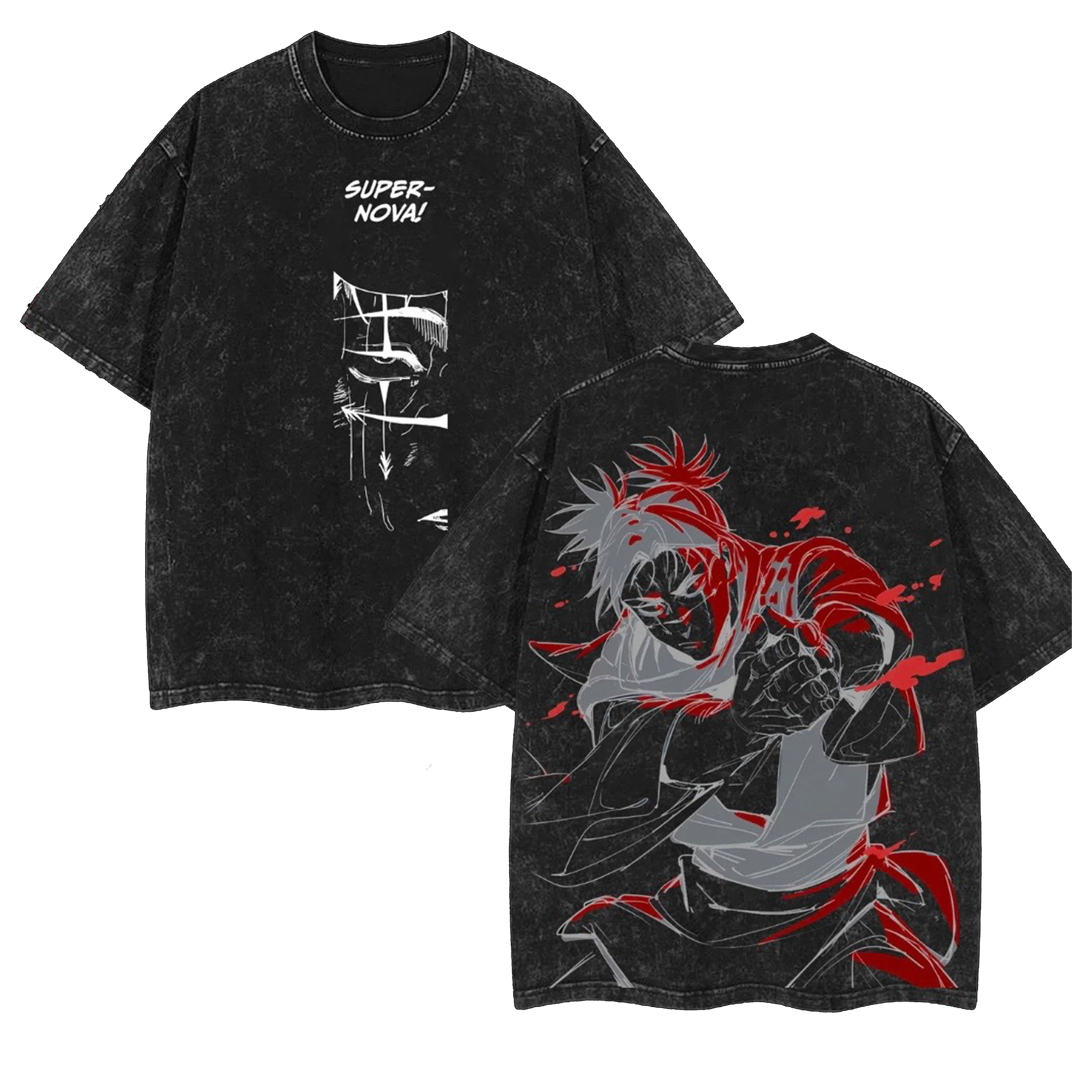 Choso Jujutsu Kaisen Printed Unisex Washed Anime T-Shirt – Streetwear Manga Tee, Oversized Anime T-Shirt