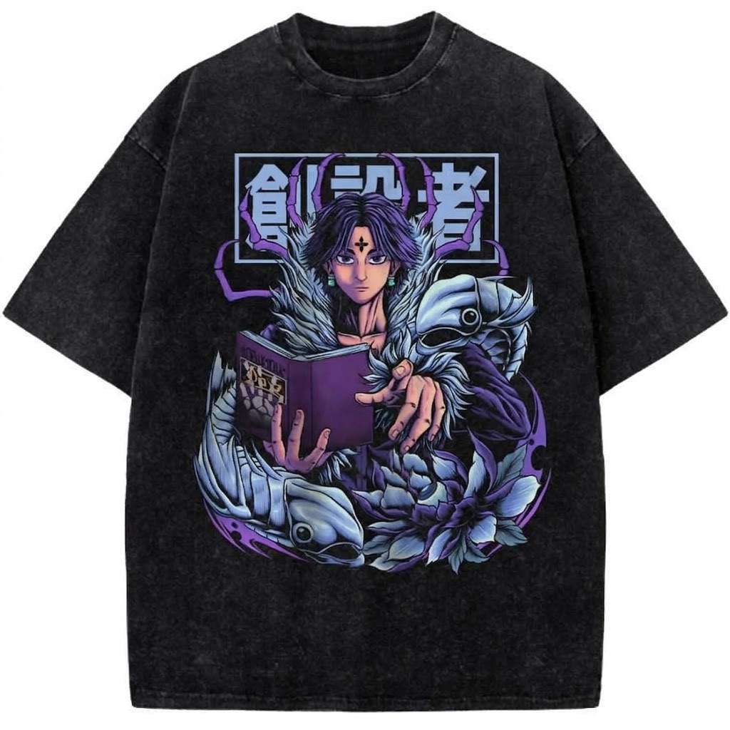 Chrollo Lucilfer Hunter x Hunter Vintage Washed T-Shirt Phantom Troupe Anime Graphic Tee