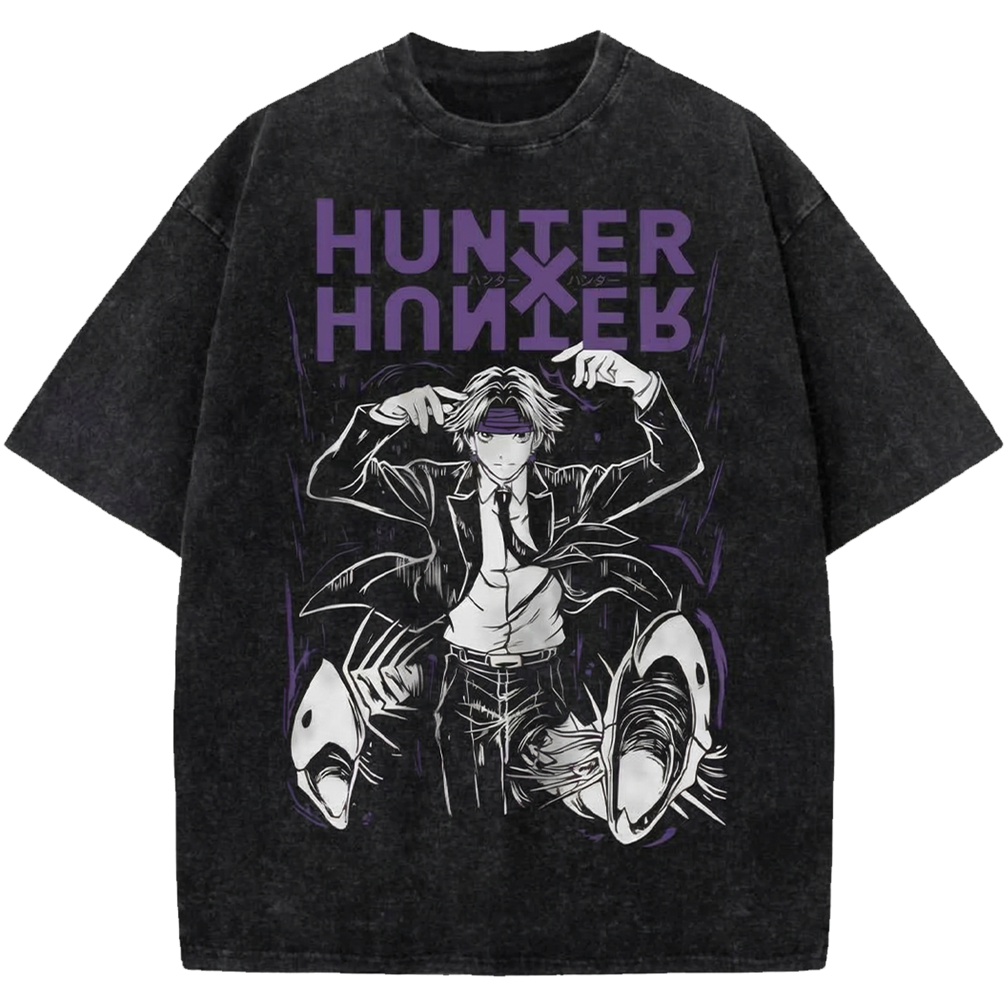 Chrollo Lucilfer Vintage Washed T-Shirt, Hunter x Hunter Shirt, HxH Oversized Shirt, Anime Streetwear Shirt