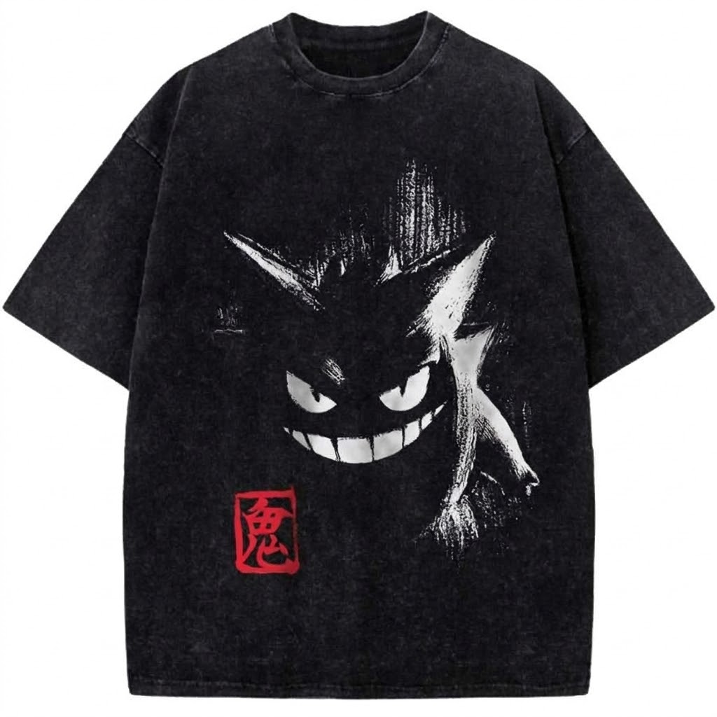 Dark Demon Shadow Monster Anime Vintage Washed Graphic Tee