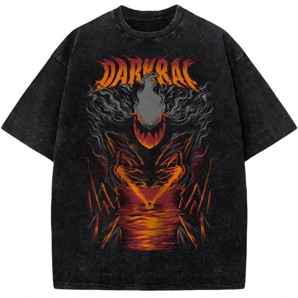 Darkrai Pokémon Vintage Washed T-Shirt Dark Legendary Shadow Anime Graphic Tee