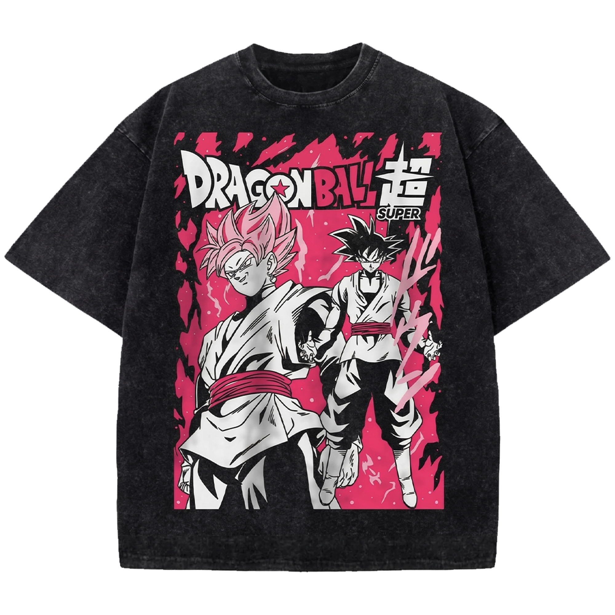 DBZ Goku Black Anime Oversized Washed Shirt, Vintage Distressed Tee Japanese Manga Streetwear T-Shirt