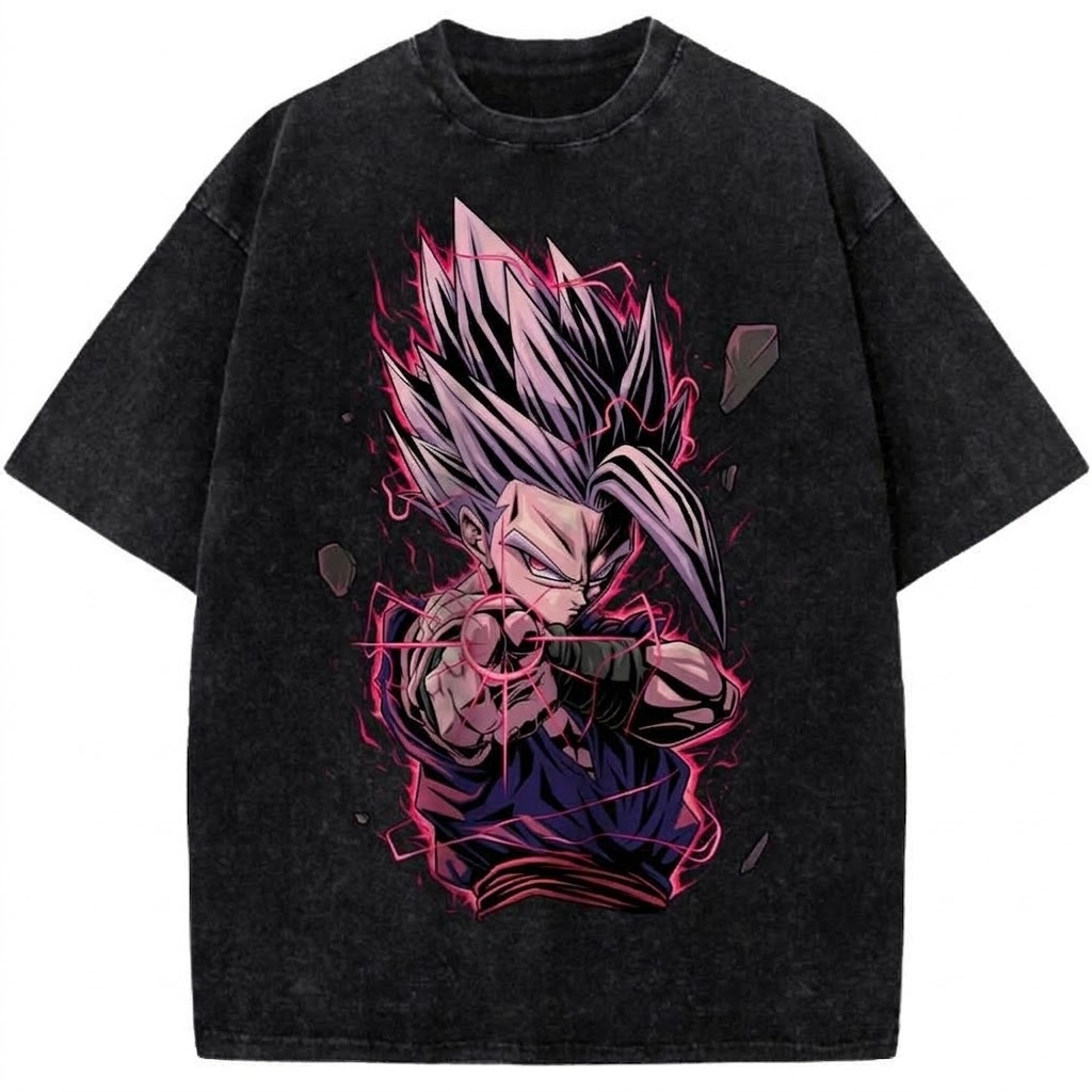 Dragon Ball Gohan Beast Form Anime Graphic Vintage Washed T-Shirt Retro DBZ Anime Power Up Vintage Washed Tee