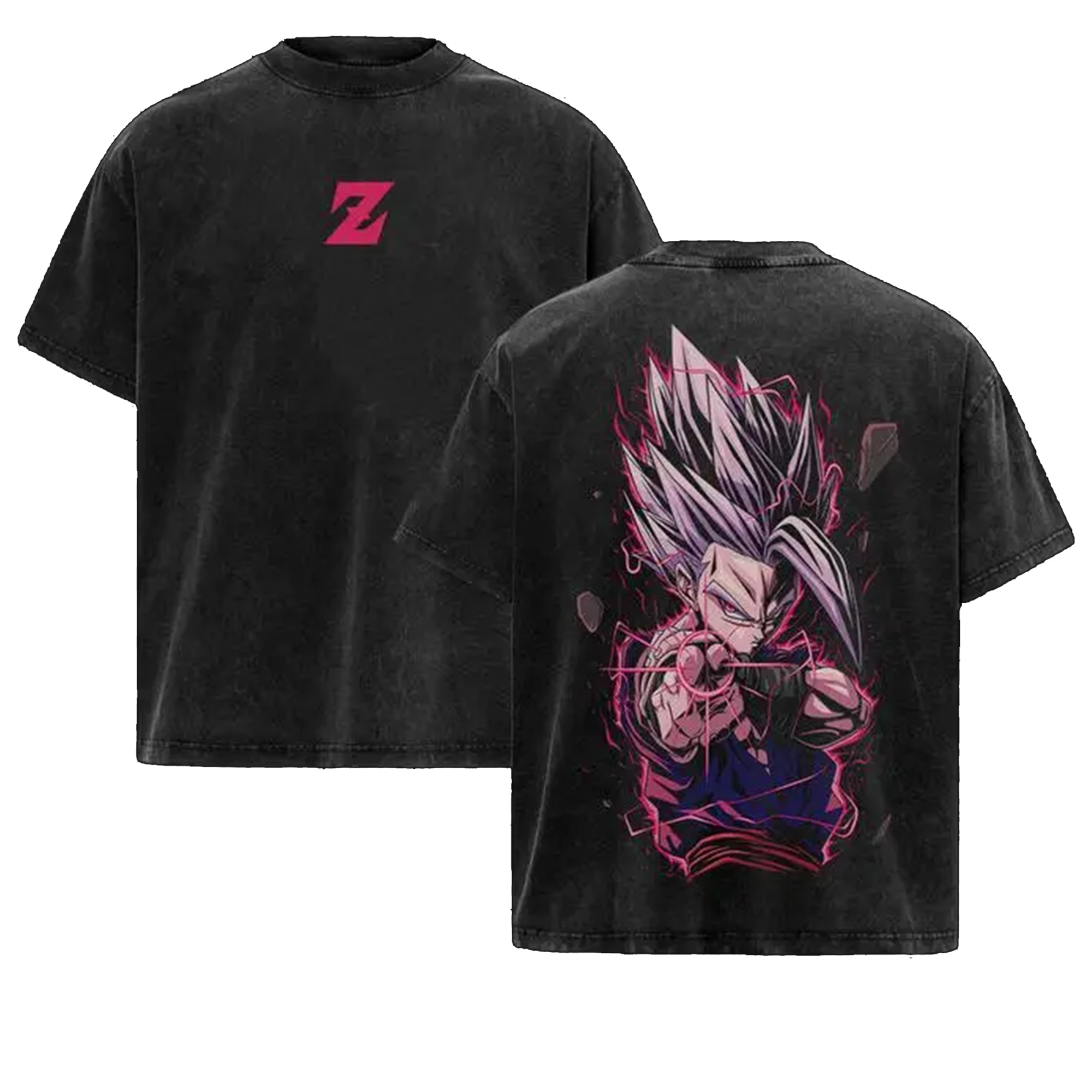 Dragon Ball Gohan Super Saiyan 2 Washed Anime T-Shirt – Distressed Manga Shirt, Streetwear Anime Tee