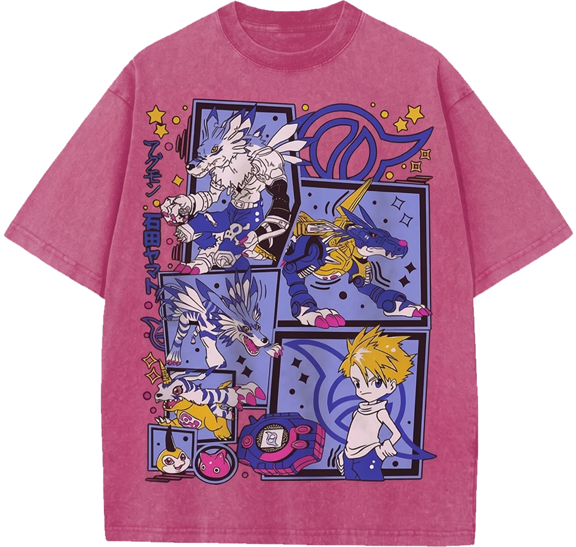 Gabumon Digimon Adventure Heavyweight Oversized Washed Shirt - Vintage Anime Japanese Streetwear Tee