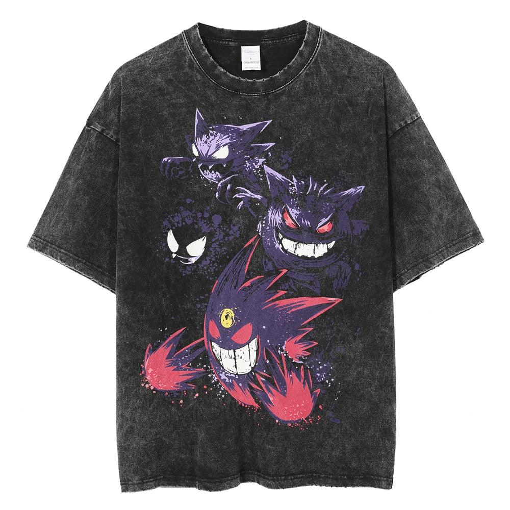 Gengar Evolution Anime Graphic Vintage Washed Tee