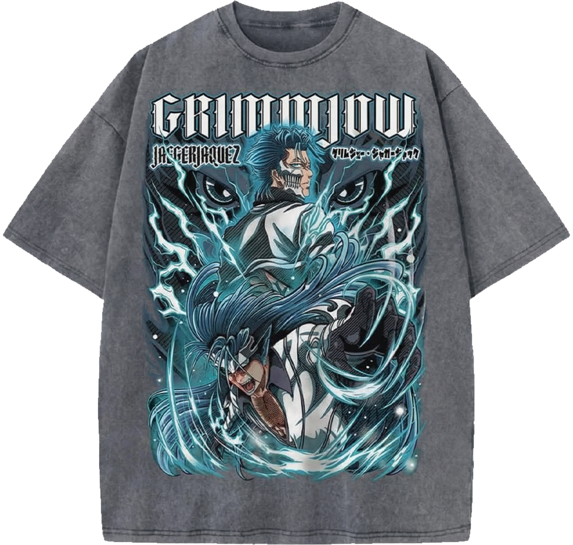 Grimmjow Jaegerjaquez Bleach Heavyweight Oversized Washed Shirt - Vintage Anime Japanese Streetwear Tee