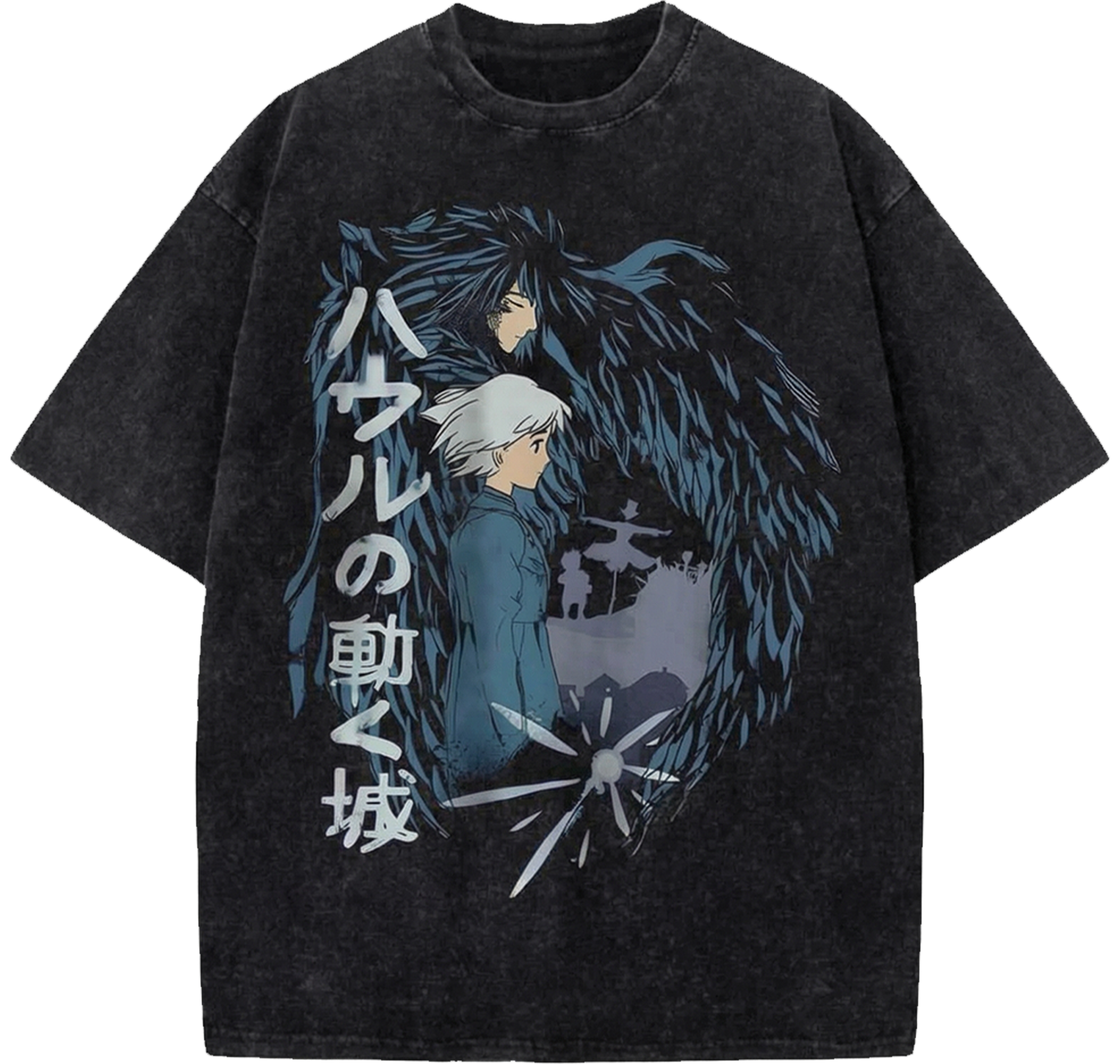 Howl’s Moving Castle Studio Ghibli Heavyweight Oversized Washed Tee - Vintage Anime Japanese Streetwear T-Shirt