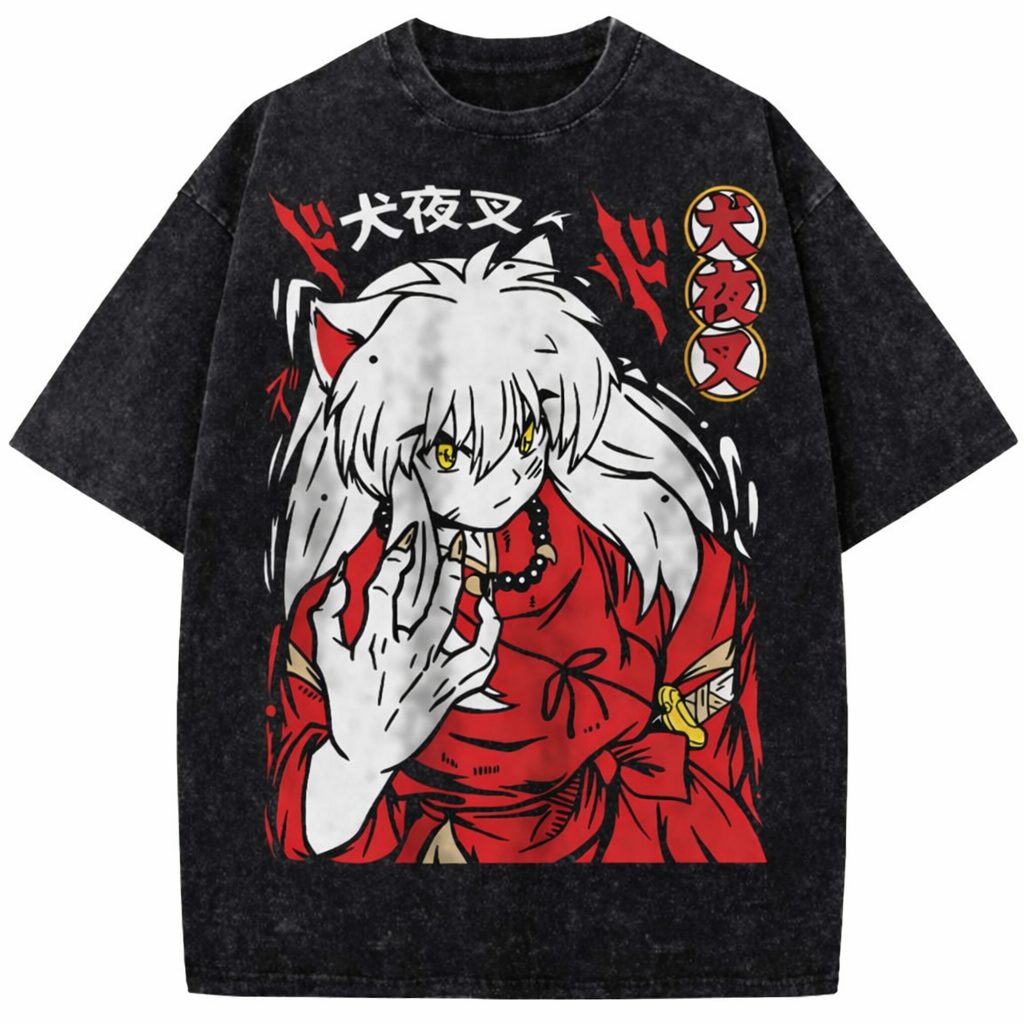 Inuyasha Vintage Washed Anime Graphic T-Shirt