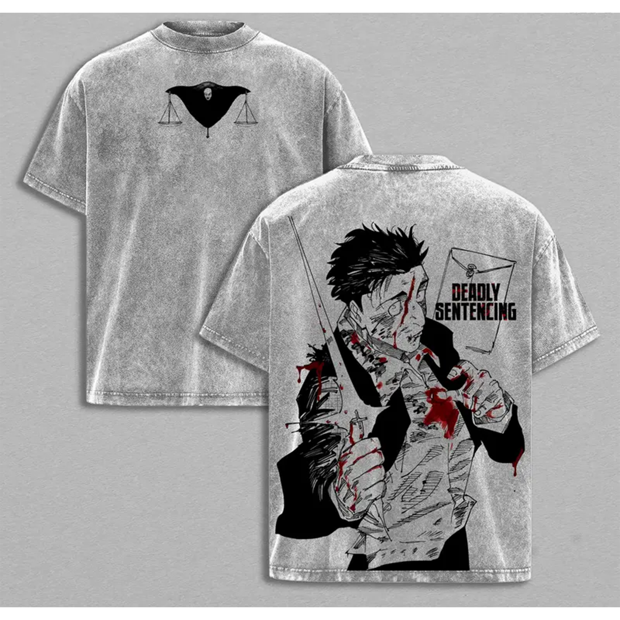 Jujutsu Kaisen Hiromi Higuruma Washed Anime T-Shirt – Streetwear Manga Tee, Oversized Anime T-Shirt