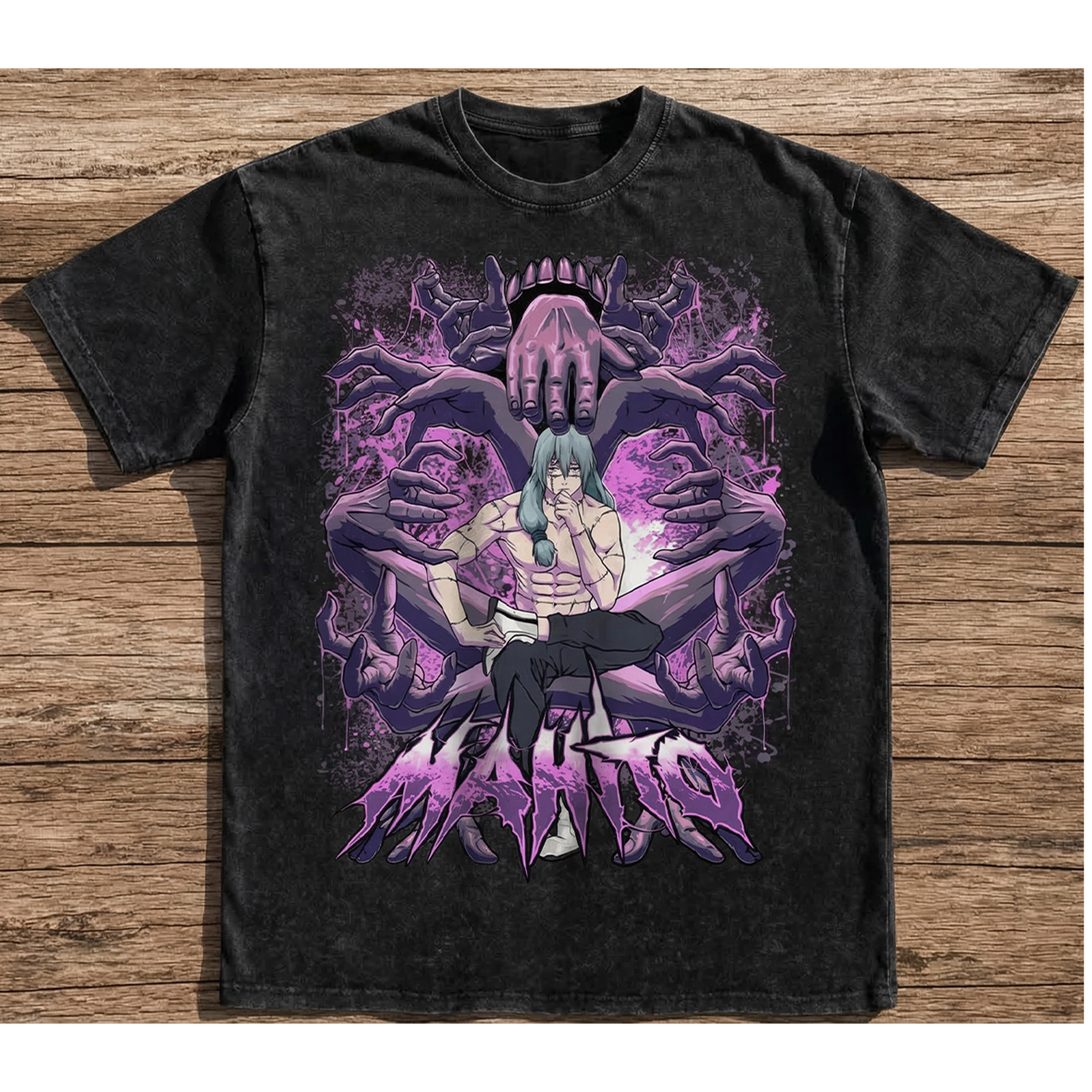 Jujutsu Kaisen Mahito Anime Vintage Washed T-Shirt – Retro Anime Manga Japanese Streetwear Oversized Shirt