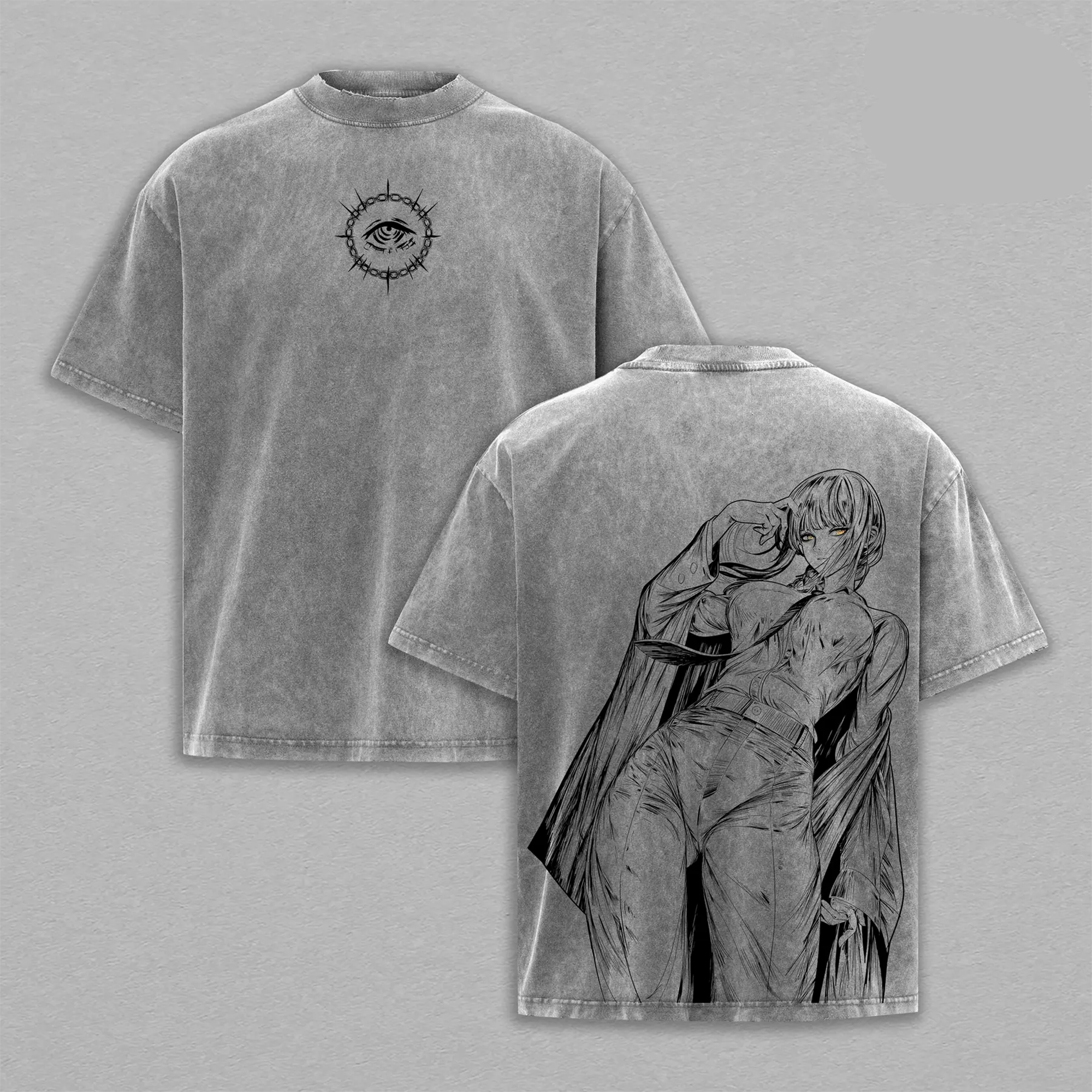 Kakashi Hatake Anime Washed Vintage T-Shirt Naruto Anime Oversize Tee Streetwear Oversized Anime T-Shirt