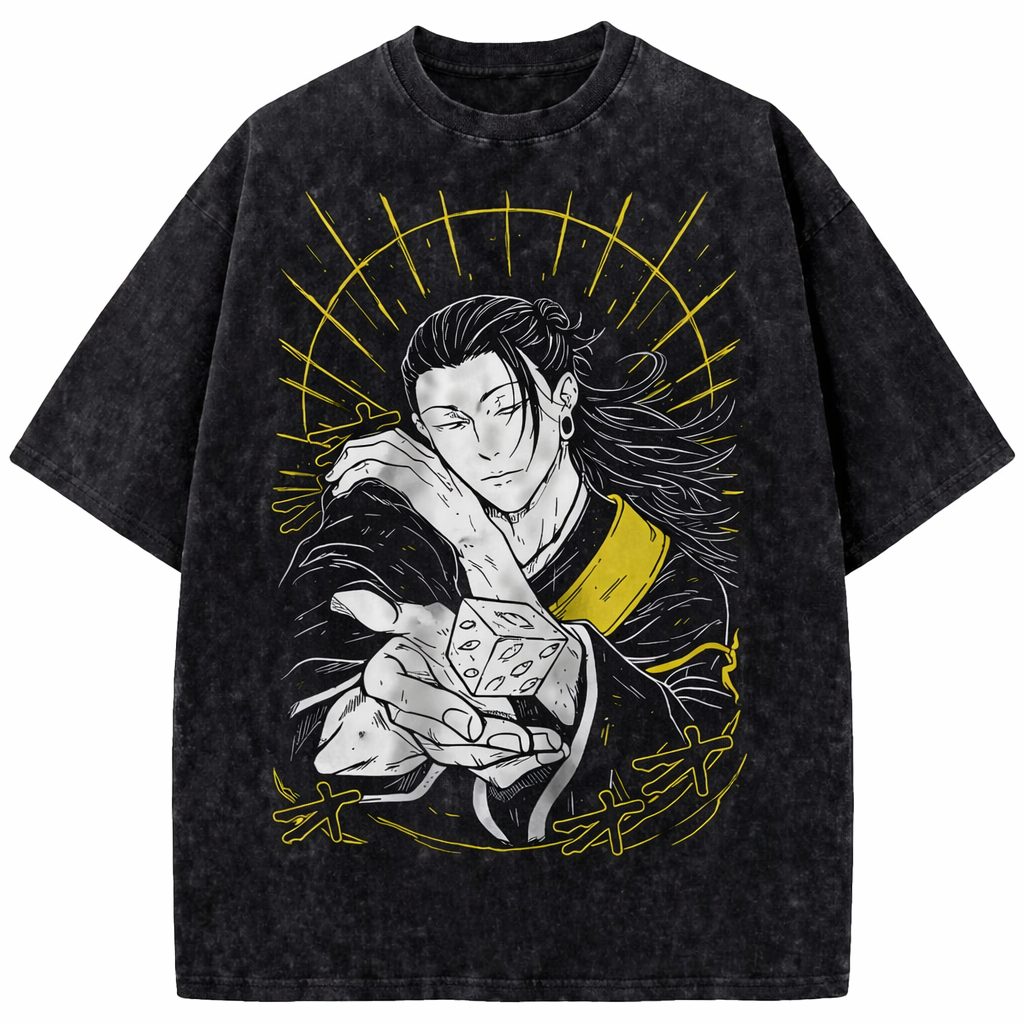 Kinji Hakari Jujutsu Kaisen Vintage Washed Anime Graphic Oversized T-Shirt
