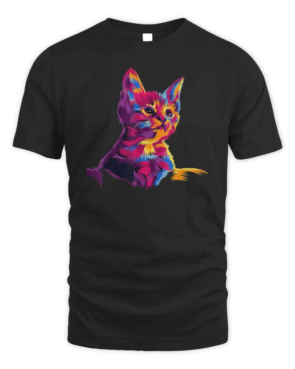 Kitten Colorful Art Gifts for Cat Lovers, Cat Dad, Cat Mom T-Shirt