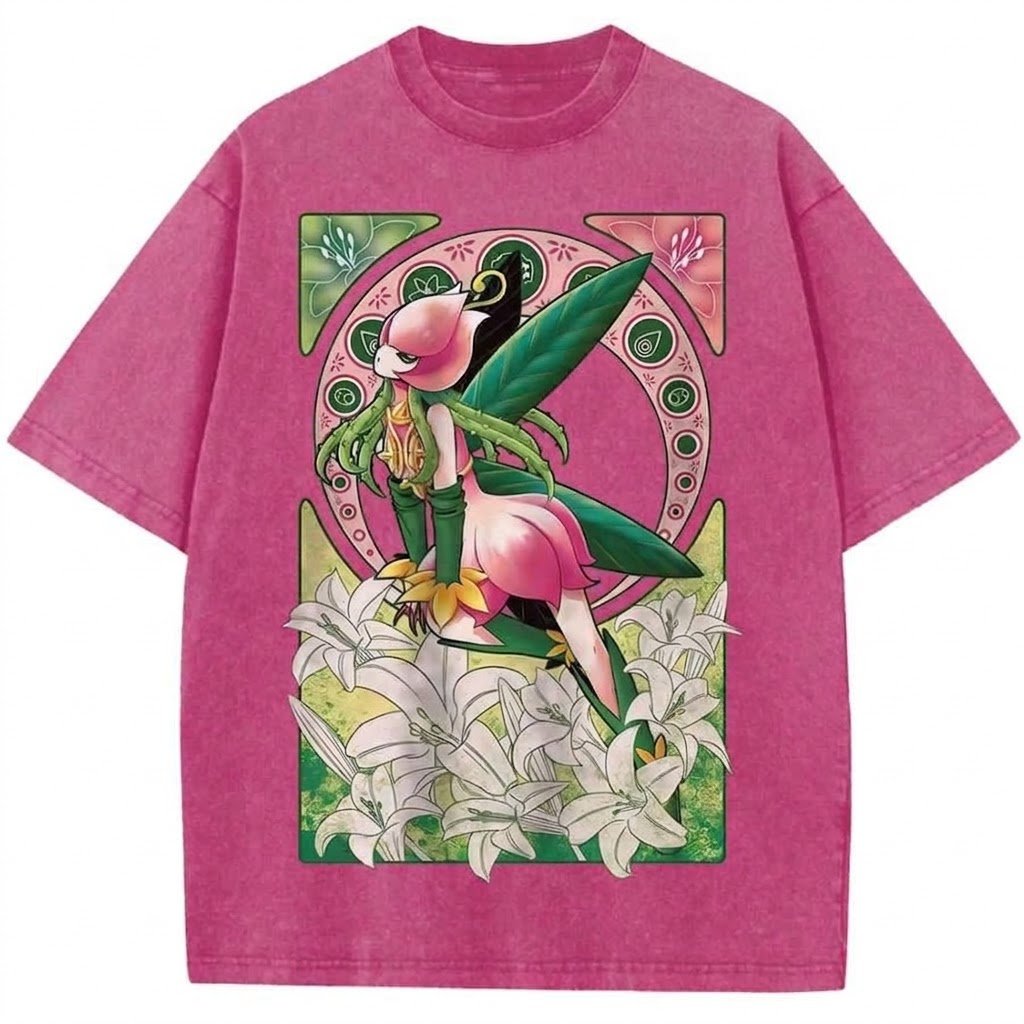 Lurantis Pokémon Floral Anime Vintage T-Shirt Japanese Art Style Graphic Tee