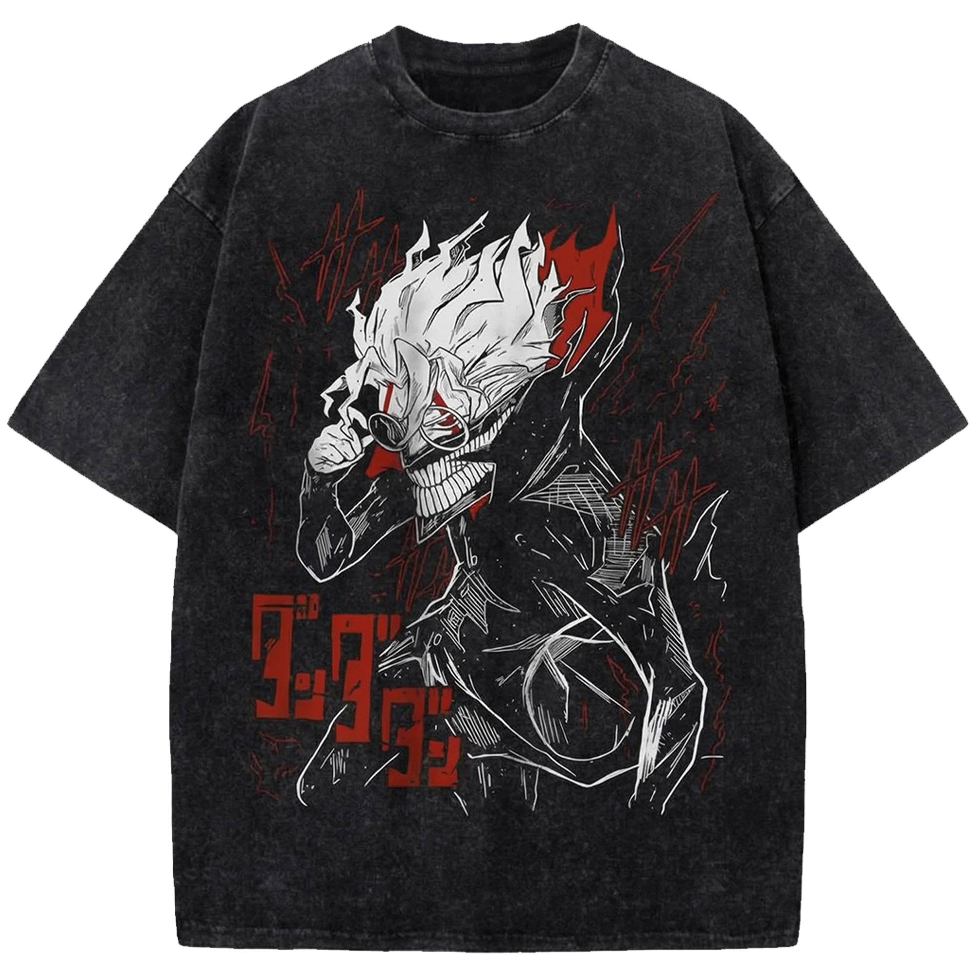 Okarun Anime Oversized Washed Tee, Dandadan Vintage Distressed Shirt Japanese Manga Streetwear T-Shirt