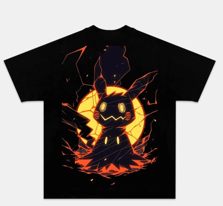 Pokemon Anime Fan Art Vintage Washed T-Shirt Graphic Tee
