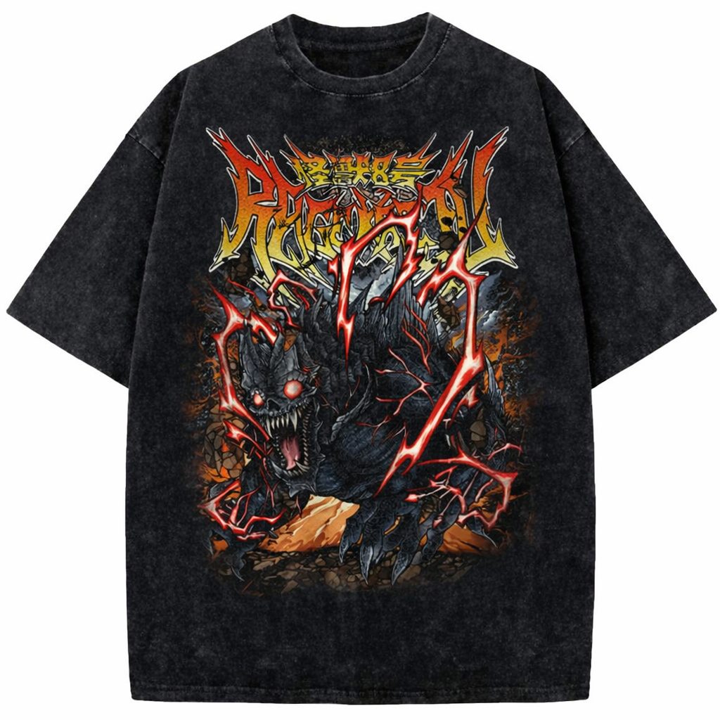 Pokemon Raikou Vintage Washed Anime Streetwear T-Shirt