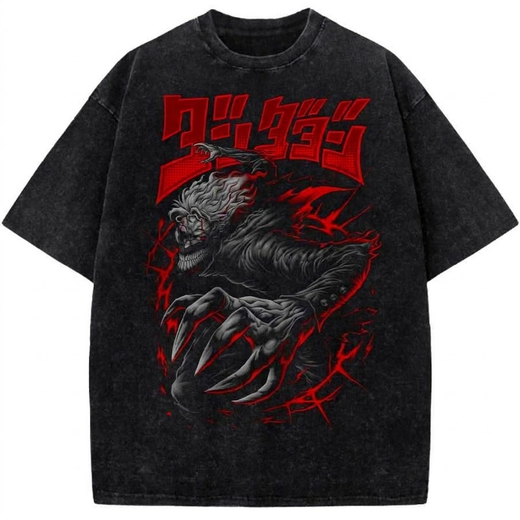 Ryuk Death Note Anime Vintage Washed T-Shirt Dark Shinigami Manga Graphic Tee